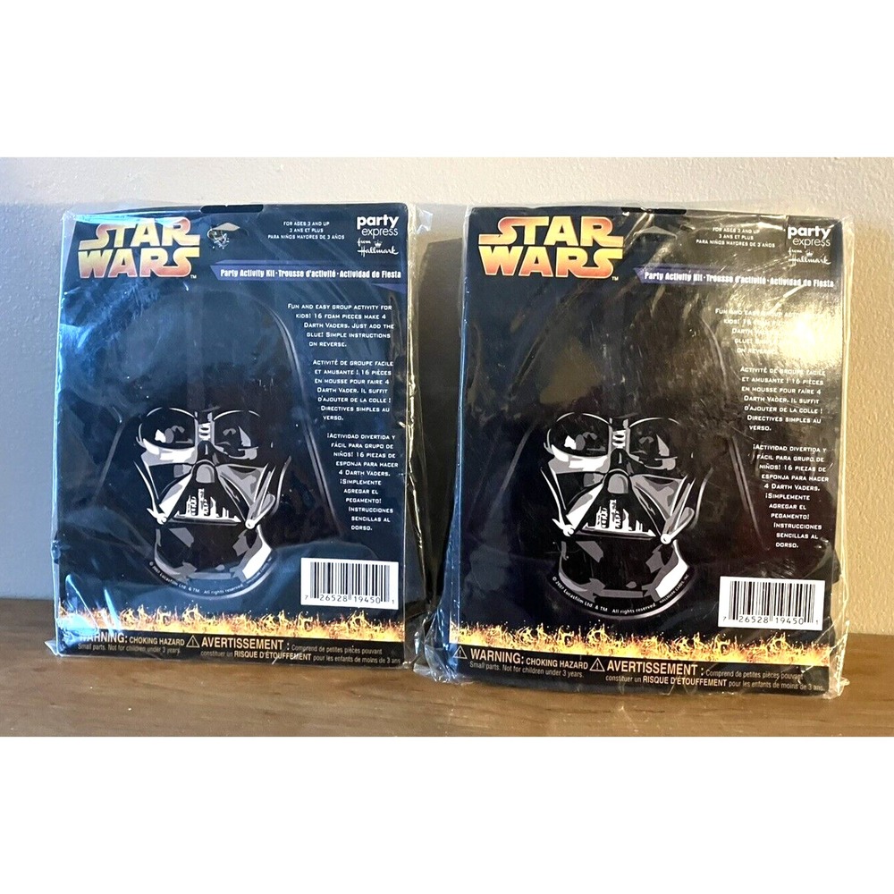 Lot of 2 - Party Express Hallmark Star Wars DARTH VADER Party Activity Kits NOS